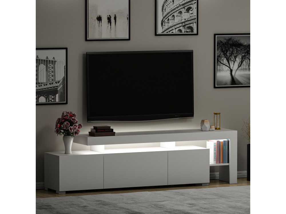 Meuble TV en bois "Beliz" 192 x 37 x 53 cm - Blanc