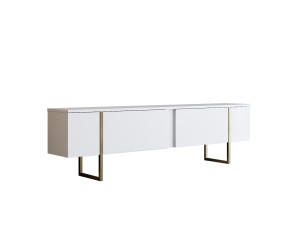 Meuble TV en bois "Luxe" - 180 x 30 x 50 cm - Or blanc