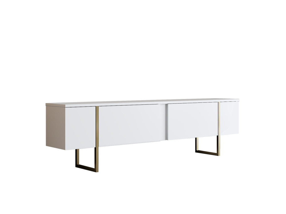 Meuble TV en bois "Luxe" - 180 x 30 x 50 cm - Or blanc