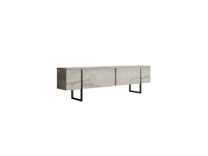 Meuble TV en bois "Luxe" - 180 x 30 x 50 cm - TravertinNoir