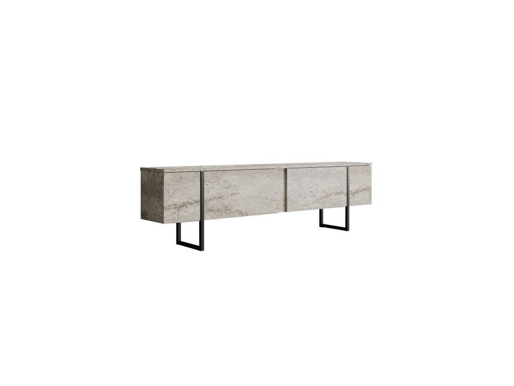 Meuble TV en bois "Luxe" - 180 x 30 x 50 cm - TravertinNoir