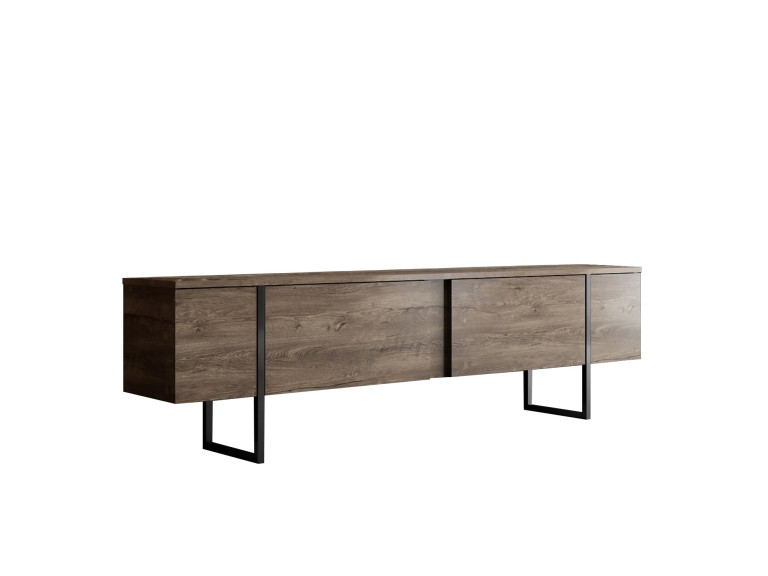 Meuble TV en bois "Luxe" - 180 x 30 x 50 cm - NoyerNoir