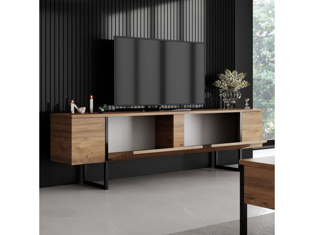 Meuble TV en bois "Luxe" - 180 x 30 x 50 cm - Marron