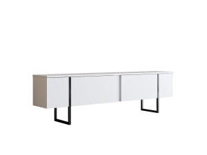 Meuble TV en bois "Luxe" - 180 x 30 x 50 cm - Blanc