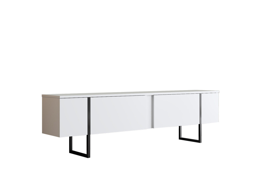Meuble TV en bois "Luxe" - 180 x 30 x 50 cm - Blanc