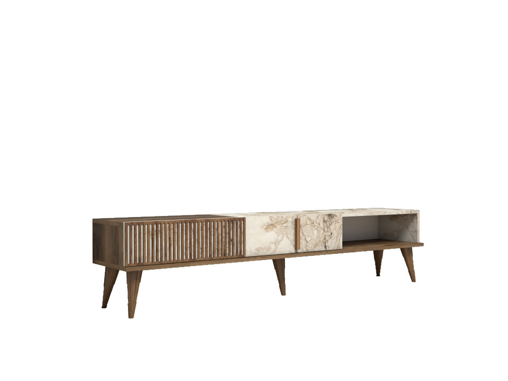 Meuble TV en bois "Milan" - 180 x 35 x 40 cm - NoyerBlanc
