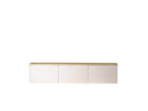 Meuble TV suspendu en bois avec éclairage LED "Neon" - 160 x 32 x 35 cm - Blanc