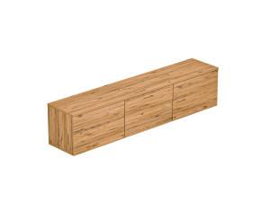 Meuble TV suspendu en bois avec éclairage LED "Neon" - 160 x 32 x 35 cm - Marron clair