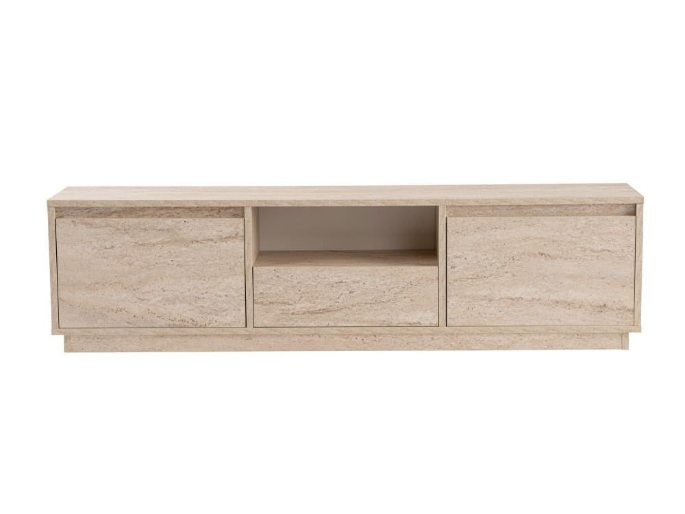 Meuble TV en bois "Vanguard" - 160 x 29 x 42 cm - Travertin