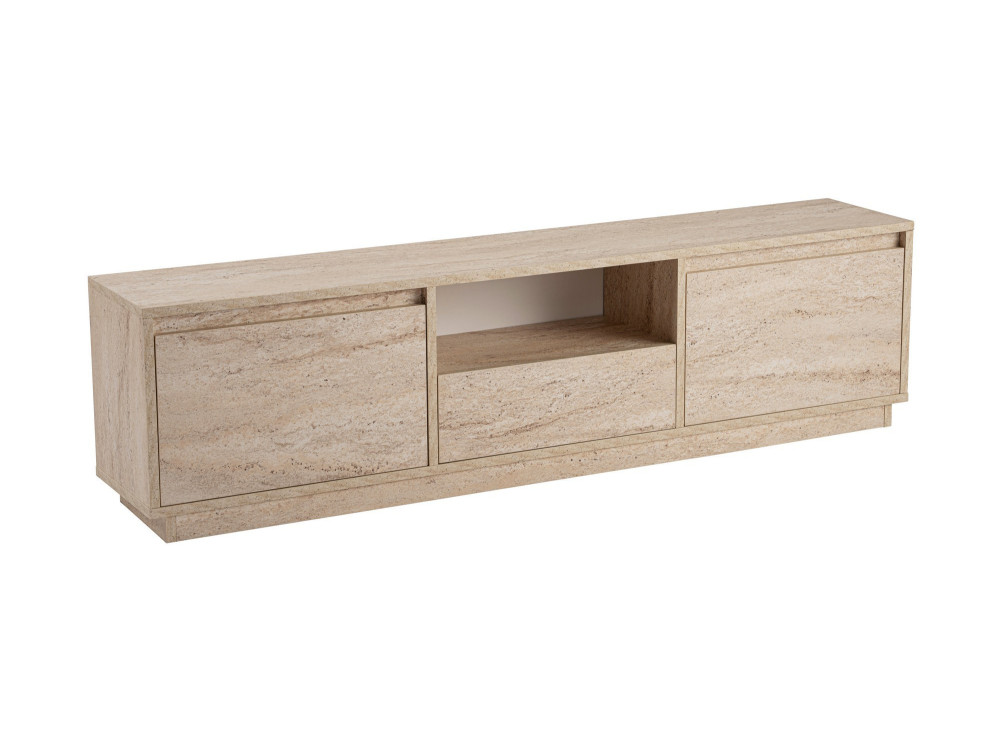 Meuble TV en bois "Vanguard" - 160 x 29 x 42 cm - Travertin