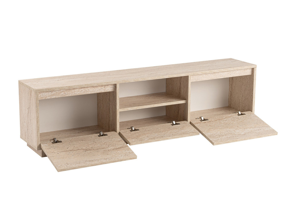 Meuble TV en bois "Vanguard" - 160 x 29 x 42 cm - Travertin