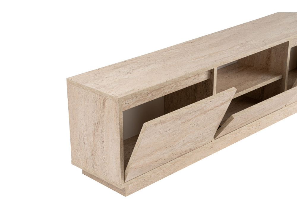 Meuble TV en bois "Vanguard" - 160 x 29 x 42 cm - Travertin