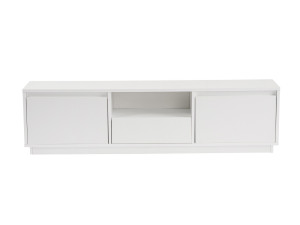 Meuble TV en bois "Vanguard" - 160 x 29 x 42 cm - Blanc naturel