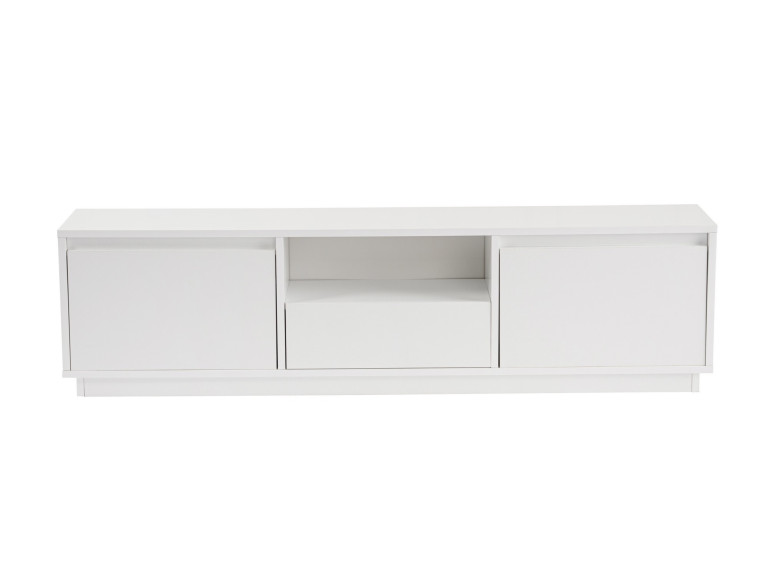 Meuble TV en bois "Vanguard" - 160 x 29 x 42 cm - Blanc naturel
