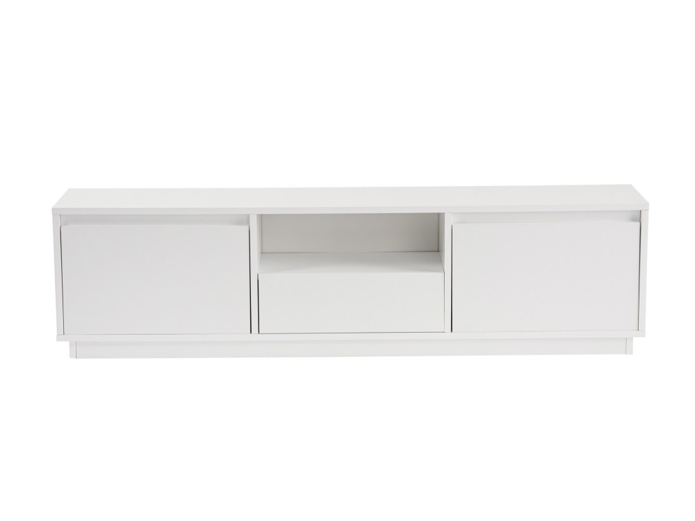 Meuble TV en bois "Vanguard" - 160 x 29 x 42 cm - Blanc naturel
