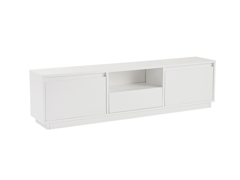 Meuble TV en bois "Vanguard" - 160 x 29 x 42 cm - Blanc naturel