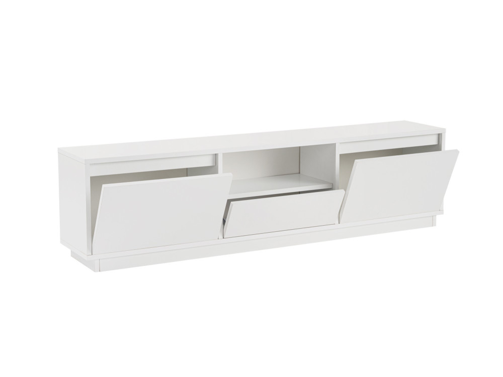 Meuble TV en bois "Vanguard" - 160 x 29 x 42 cm - Blanc naturel