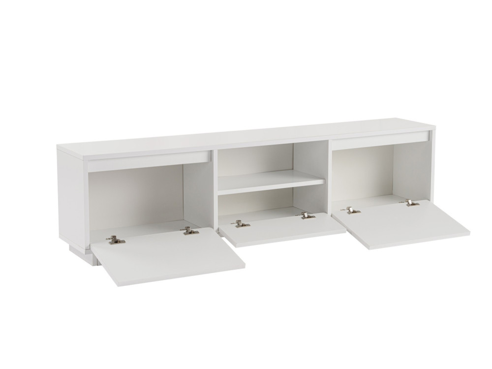 Meuble TV en bois "Vanguard" - 160 x 29 x 42 cm - Blanc naturel