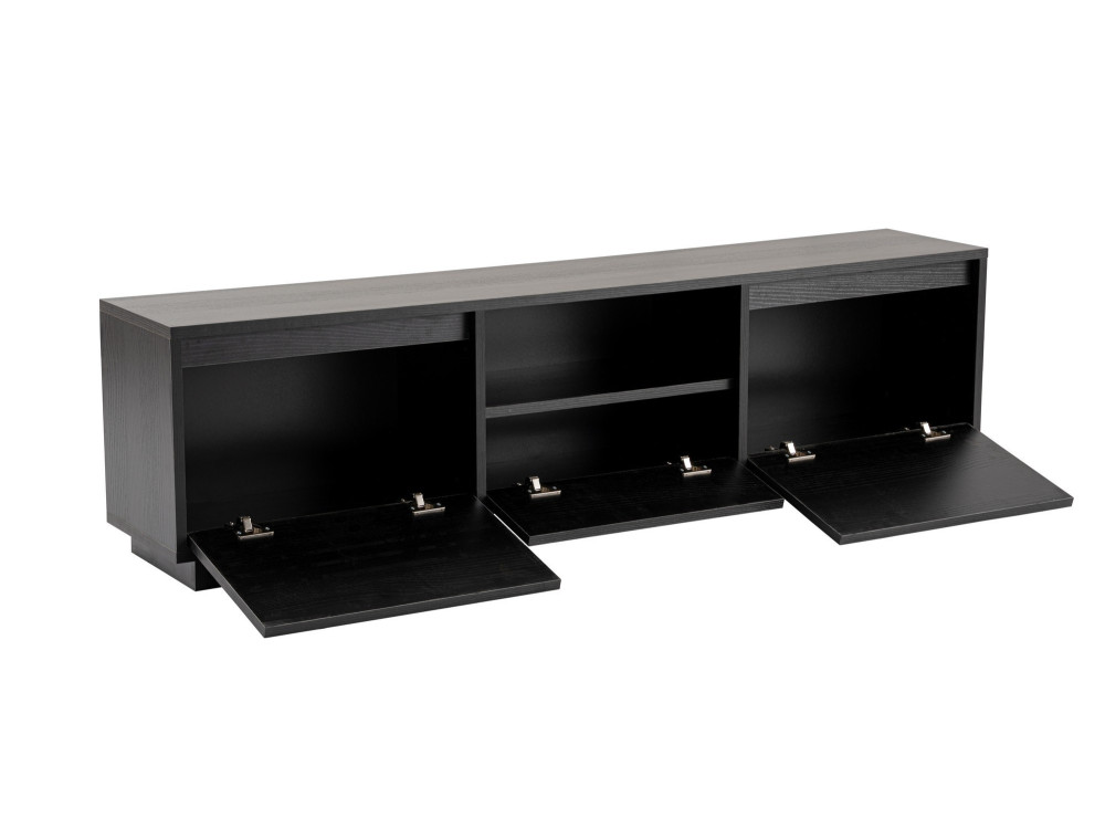 Meuble TV en bois "Vanguard" 160 x 30 x 42 cm - Bois Noir