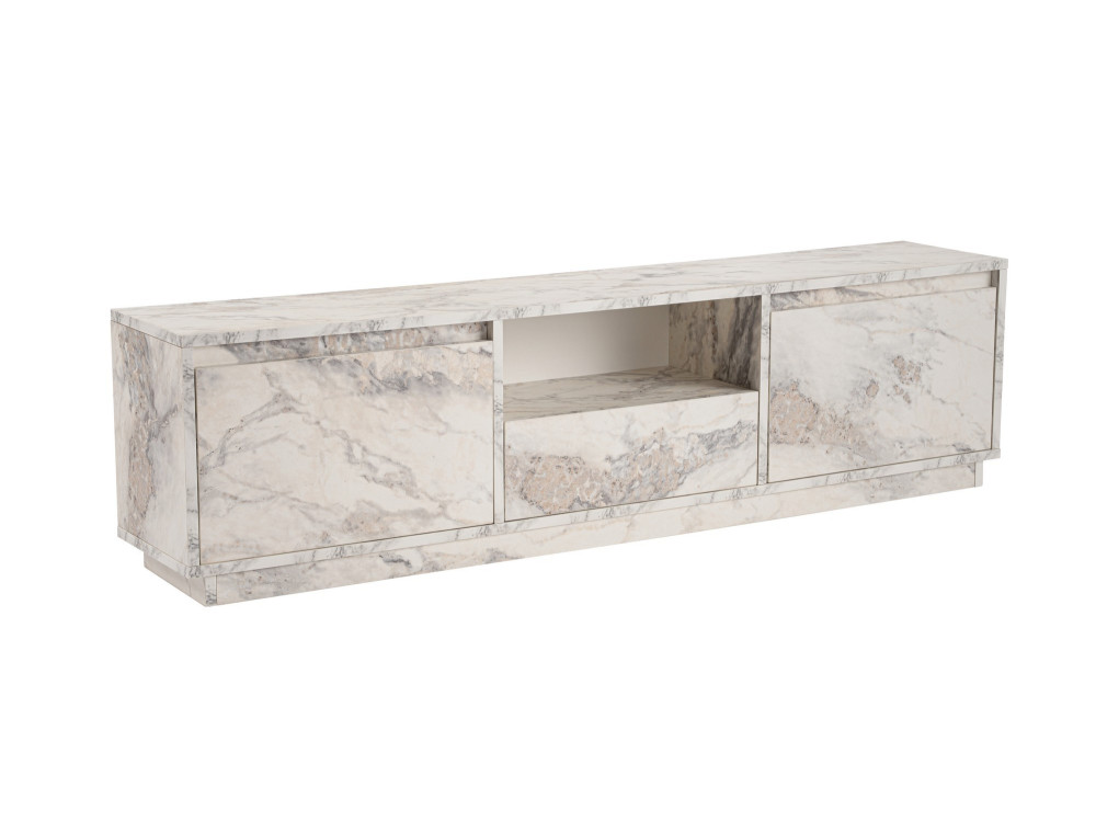 Meuble TV en bois "Vanguard" 160 x 30 x 42 cm - Marbre de Freesia