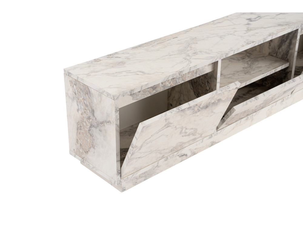 Meuble TV en bois "Vanguard" 160 x 30 x 42 cm - Marbre de Freesia