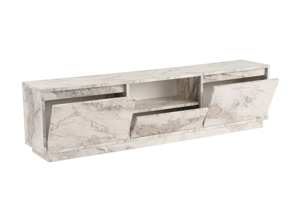Meuble TV en bois "Vanguard" 160 x 30 x 42 cm - Marbre de Freesia
