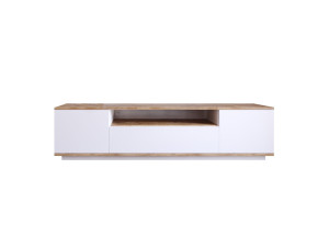 Meuble TV en bois "FR7" - 180 x 44 x 44 cm - Pin atlantiqueBlanc