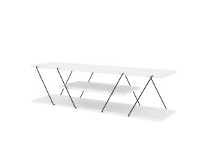 Meuble TV en bois "April" - 120 x 30 x 33 cm - Blanc