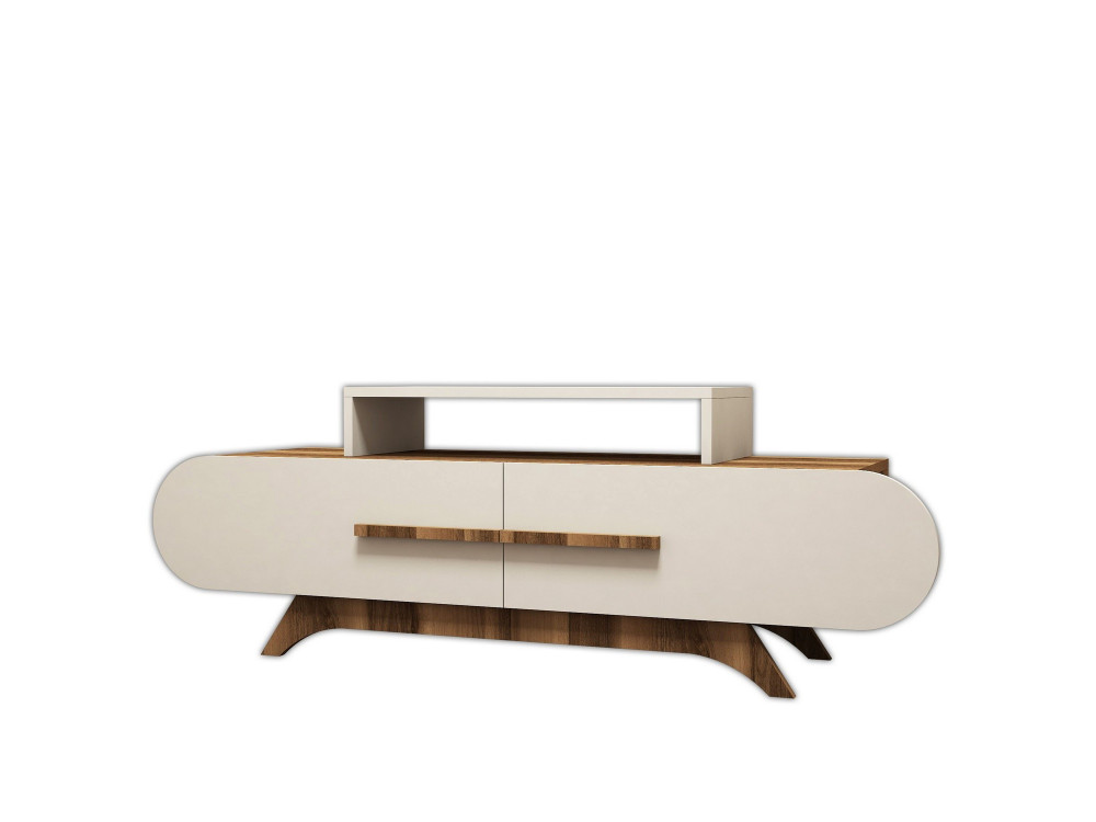 Meuble TV en bois "Rose" - 145 x 36 x 49 cm - Crème de noix