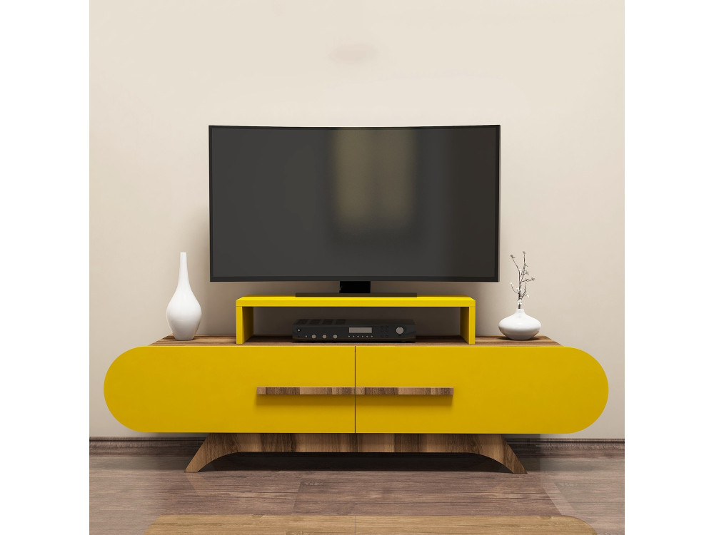 Meuble TV en bois "Rose" - 145 x 36 x 49 cm - NoyerJaune