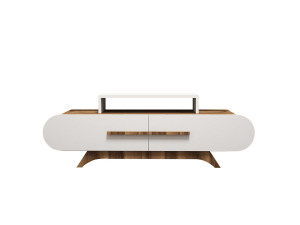 Meuble TV en bois "Rose" - 145 x 36 x 49 cm - Blanc