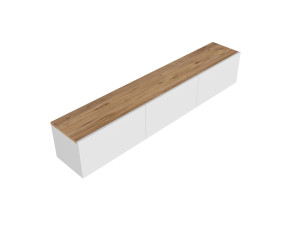 Meuble TV en bois "West" - 150 x 32 x 30 cm - Pin blanc de l'Atlantique