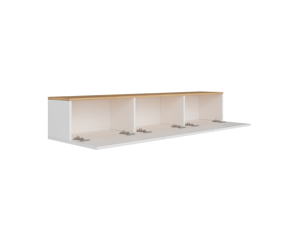 Meuble TV en bois "West" - 150 x 32 x 30 cm - Pin blanc de l'Atlantique