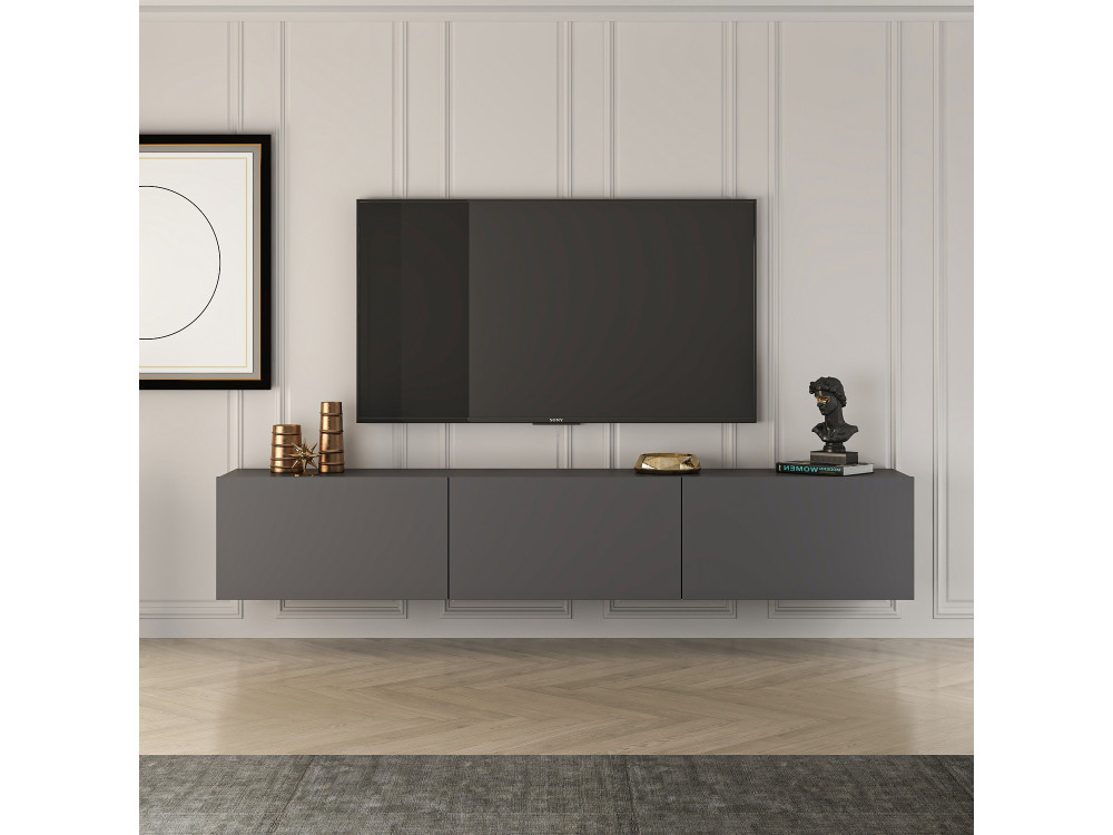 Meuble TV en bois "West" 150 x 32 x 30 cm - Anthracite