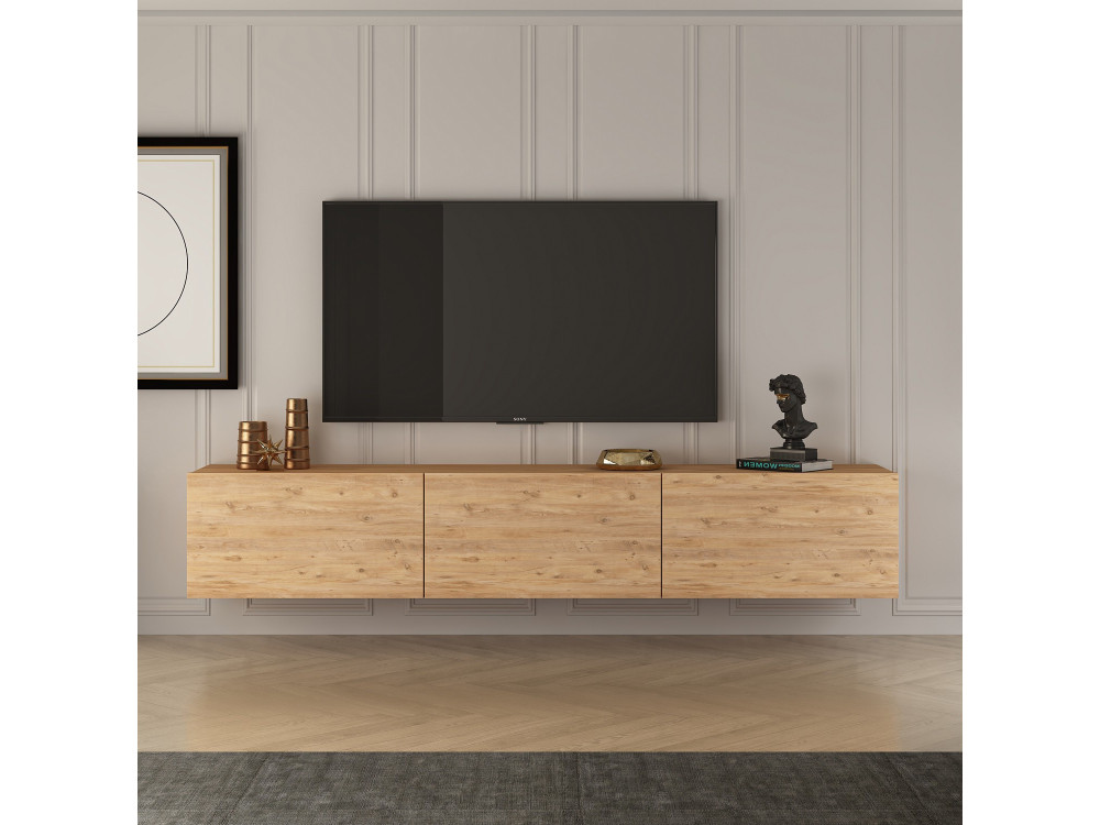 Meuble TV en bois "West" 150 x 32 x 30 cm - Pin atlantique