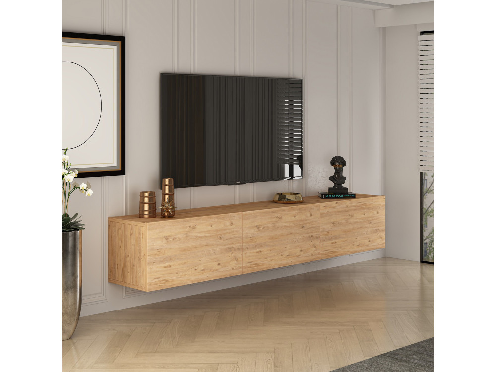 Meuble TV en bois "West" 150 x 32 x 30 cm - Pin atlantique