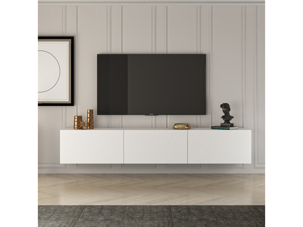 Meuble TV en bois "West" 150 x 32 x 30 cm - Blanc