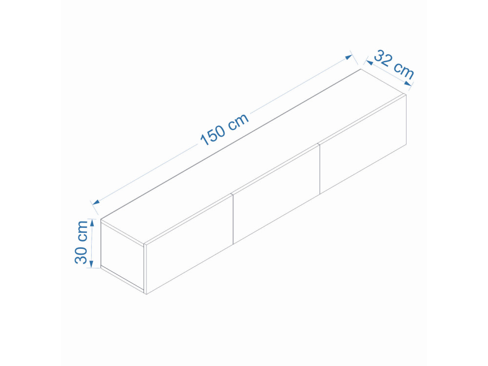 Meuble TV en bois "West" 150 x 32 x 30 cm - Blanc