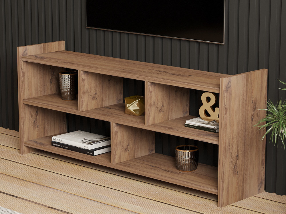 Meuble TV en bois "Pera" - 117 x 28 x 55 cm - Pin atlantique
