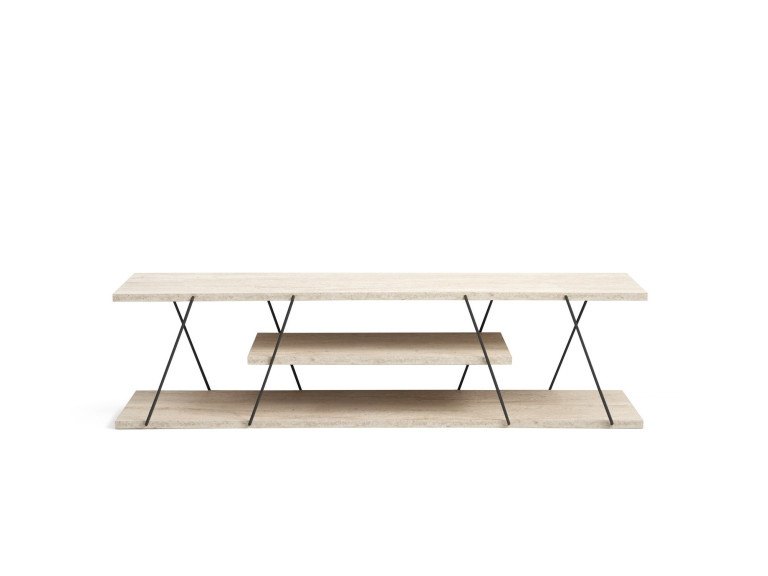 Meuble TV en bois "Canaz" - 120 x 30 x 33 cm - Beige