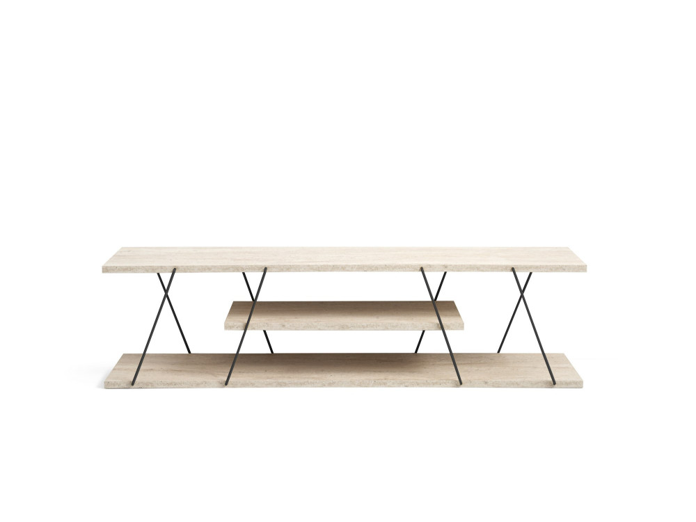 Meuble TV en bois "Canaz" - 120 x 30 x 33 cm - Beige