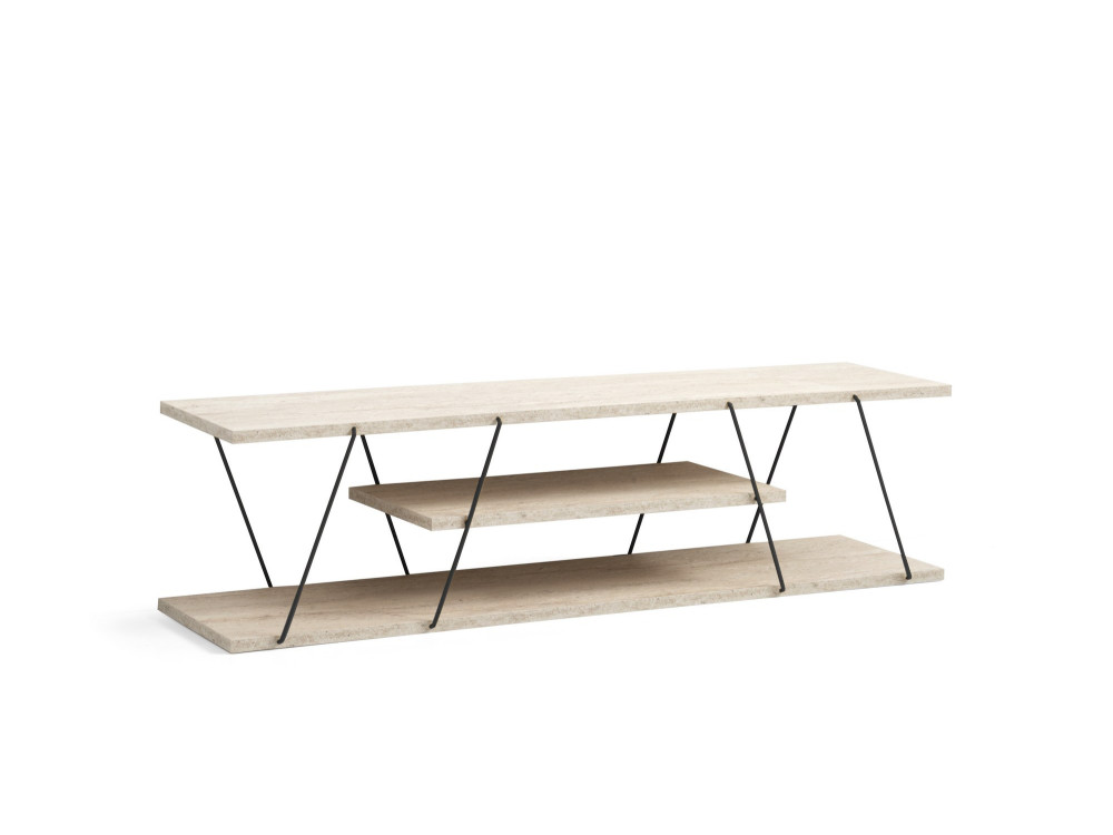 Meuble TV en bois "Canaz" - 120 x 30 x 33 cm - Beige