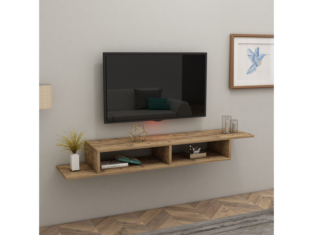 Meuble TV en bois "Muson" - 120 x 29 x 18 cm - Pin Atlantique