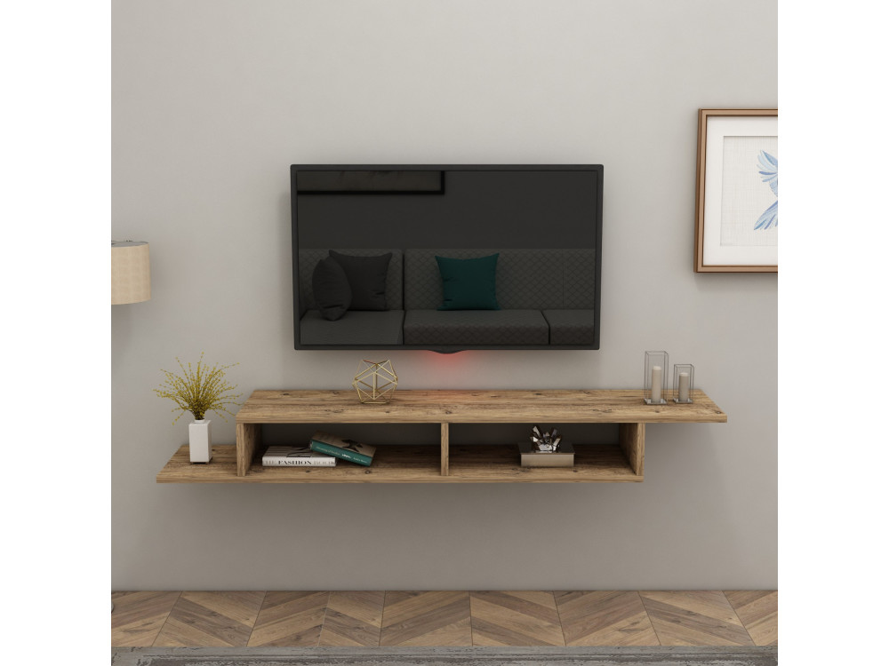 Meuble TV en bois "Muson" - 120 x 29 x 18 cm - Pin Atlantique