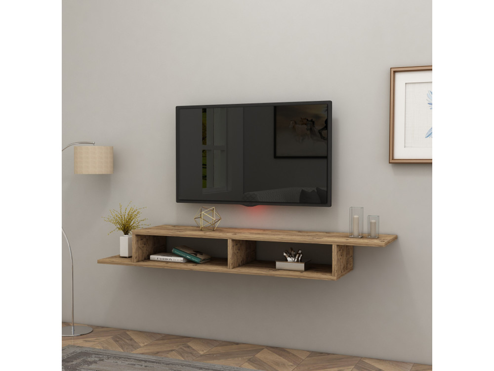 Meuble TV en bois "Muson" - 120 x 29 x 18 cm - Pin Atlantique