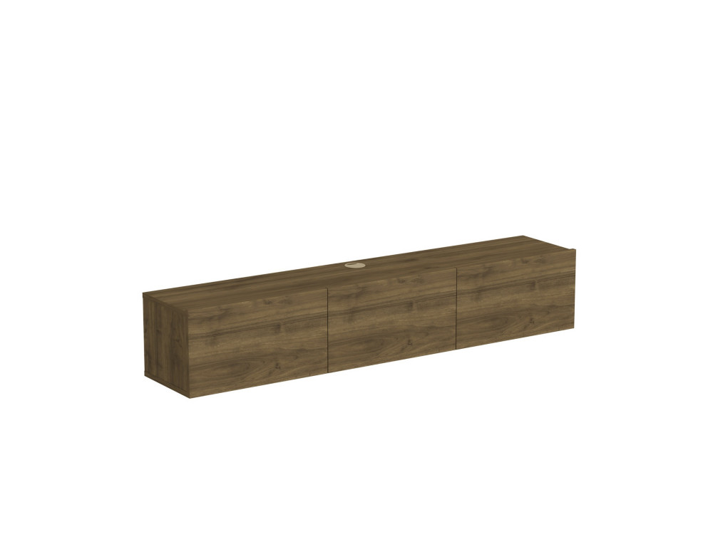 Meuble TV en bois "Denby" - 160 x 31 x 29 cm - Noyer