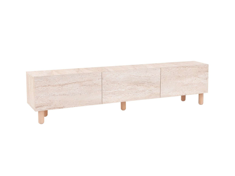 Meuble TV en bois "Alvin" - 180 x 31 x 42 cm - Beige