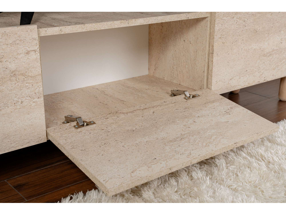 Meuble TV en bois "Alvin" - 180 x 31 x 42 cm - Beige