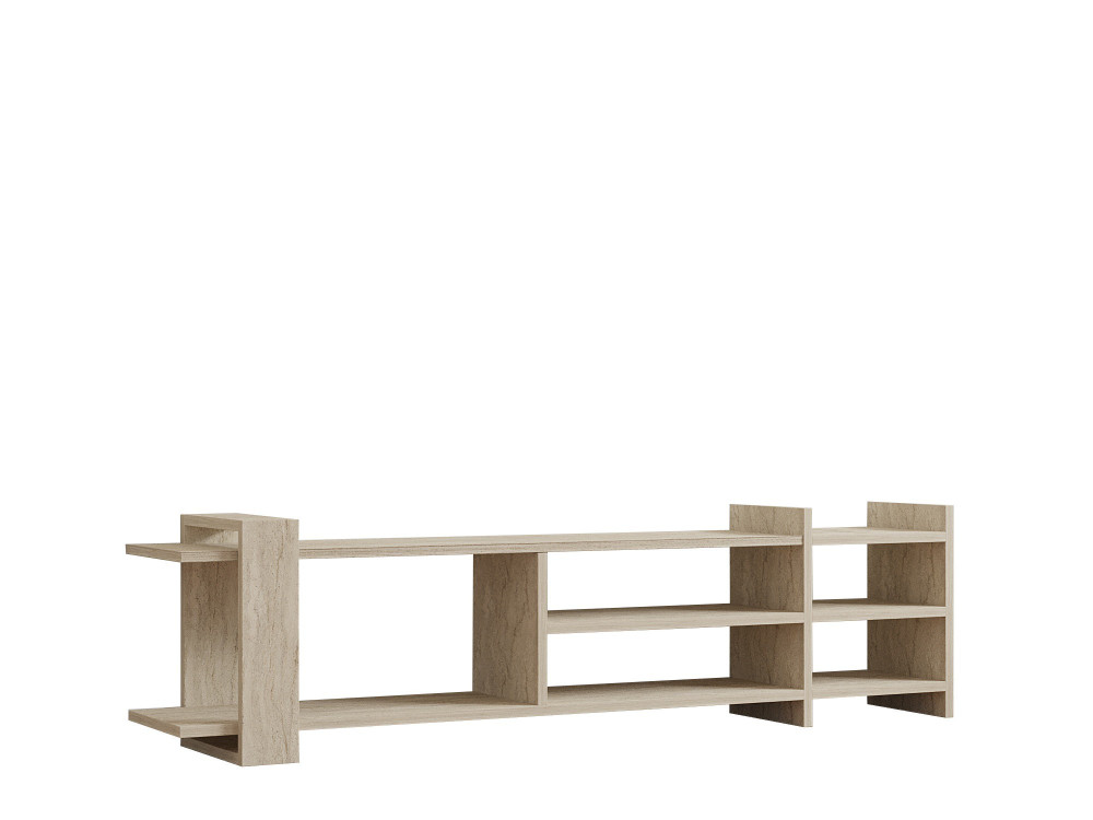 Meuble TV en bois "Zeyna" - 156 x 29 x 40 cm - Travertin