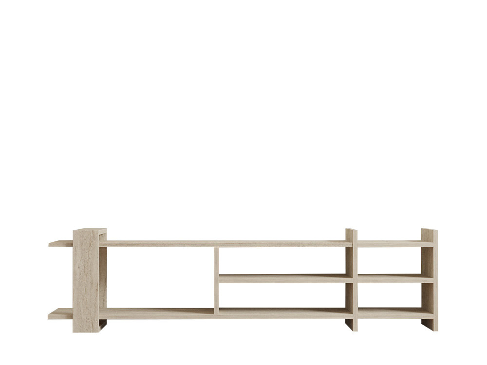 Meuble TV en bois "Zeyna" - 156 x 29 x 40 cm - Travertin